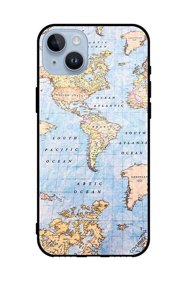 غطاء حماية لهاتف Apple iPhone 14 Plus بنمط خريطة