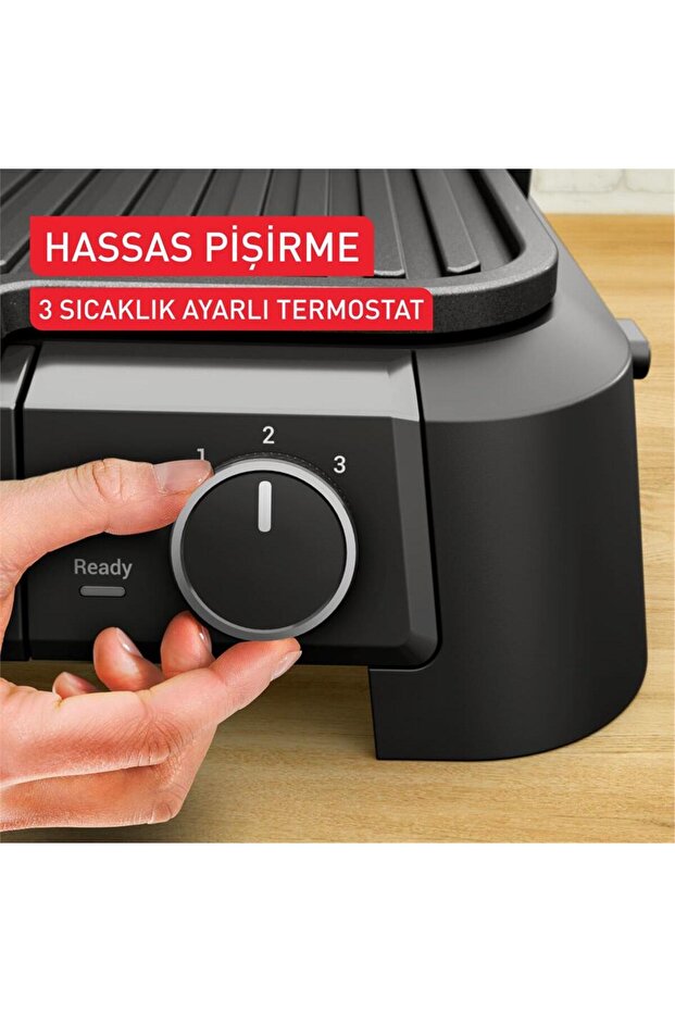 SuperGrill 3in1 XL 8 Porsiyon Kapasiteli 2200 Watt Barbekü Izgara ve Tost Makinesi - Inox - 5