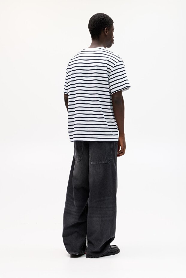 Çizgili kısa kollu tişört - 3