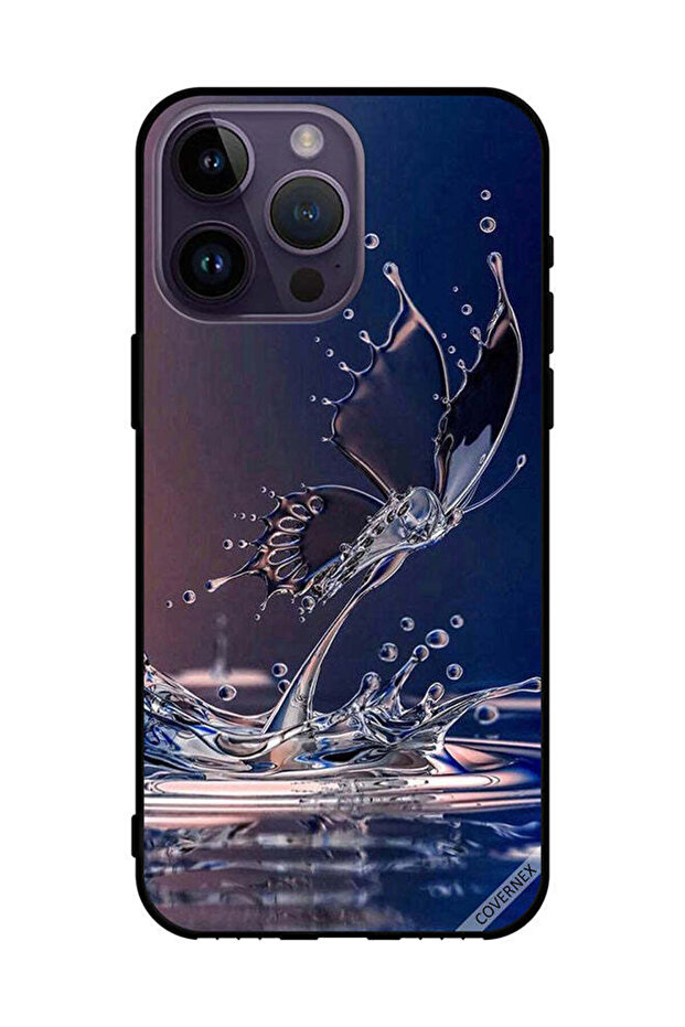 Protective Case Cover For Apple iPhone 14 Pro Max Water Drops Butterfly