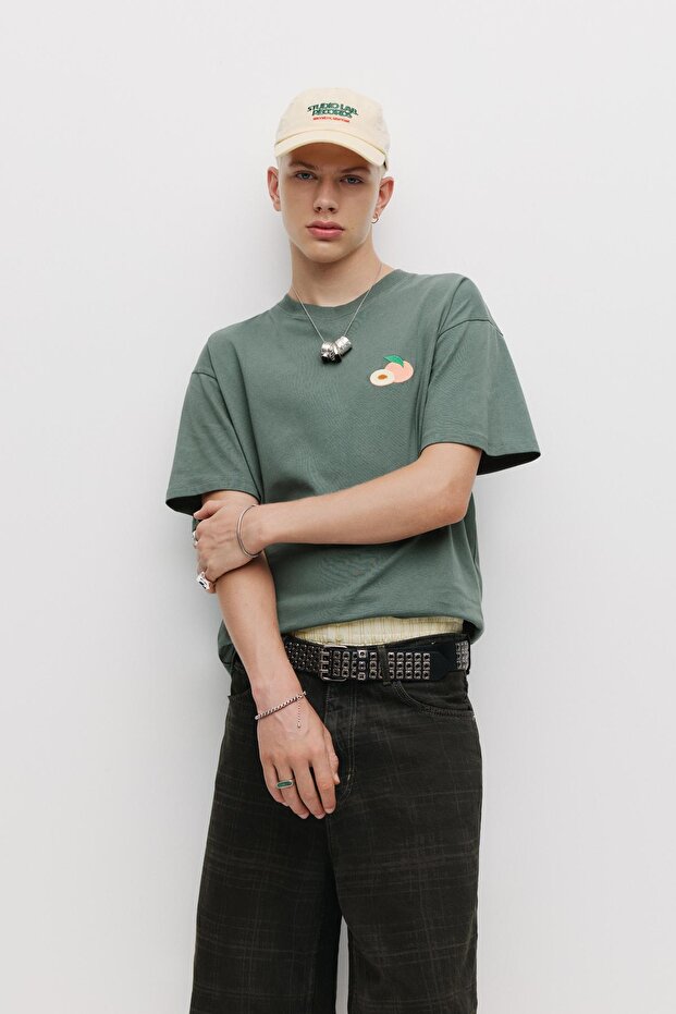 Şeftali grafikli tişört - 2