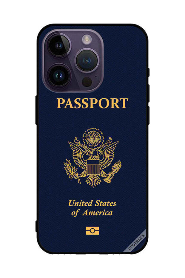 غطاء حماية لهاتف Apple iPhone 14 Pro بنمط جواز السفر الأمريكي