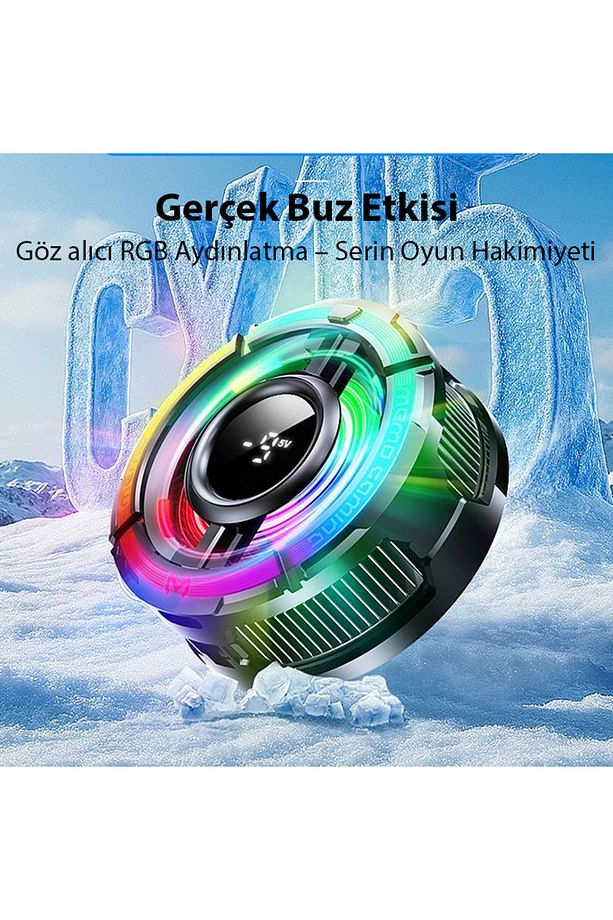 CX15 iOS Android Soğutucu 15W Manyetik + Arka Klips 2'si 1 Arada Yarı İletken Soğutma Fanı Radyatör - 3