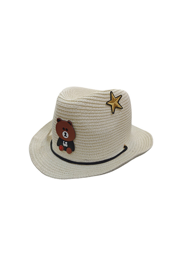 Kovboy hasır şapka - 6929 - 1