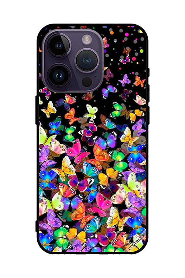 غطاء حماية لهاتف Apple iPhone 14 Pro بنقشة فراشات صغيرة