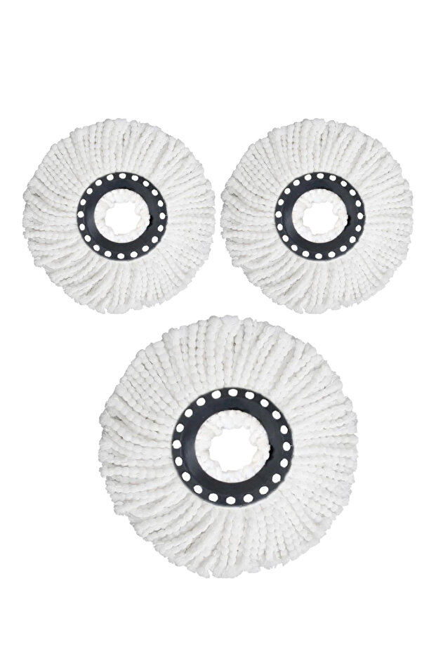 رأس ممسحة دوارة بديلة، عبوة من 3 رؤوس ممسحة دائرية من الألياف الدقيقة قابلة لإعادة التعبئة، - 1