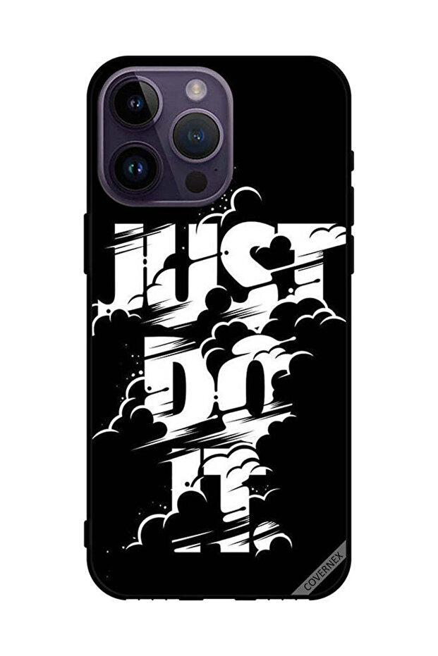 غطاء حماية لجهاز Apple iPhone 14 Pro Max Just Do It أبيض وأسود