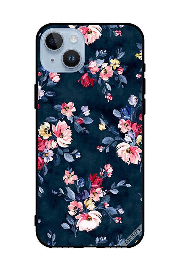 غطاء حماية لهاتف Apple iPhone 14 Plus مزين برسومات زهور مرسومة يدويًا