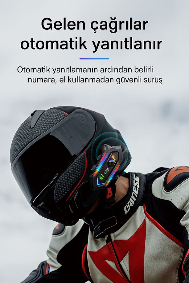 V20 Intercom Motosiklet Kask İçi Bluetooth Kulaklık Kablosuz Gürültü Engelleme, ANC Uzun Pil Ömrü - 2