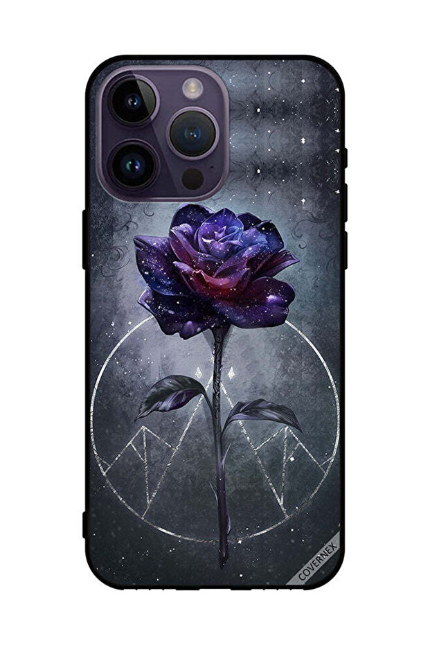 غطاء حماية لهاتف Apple iPhone 14 Pro Max - فن الزهور الداكنة
