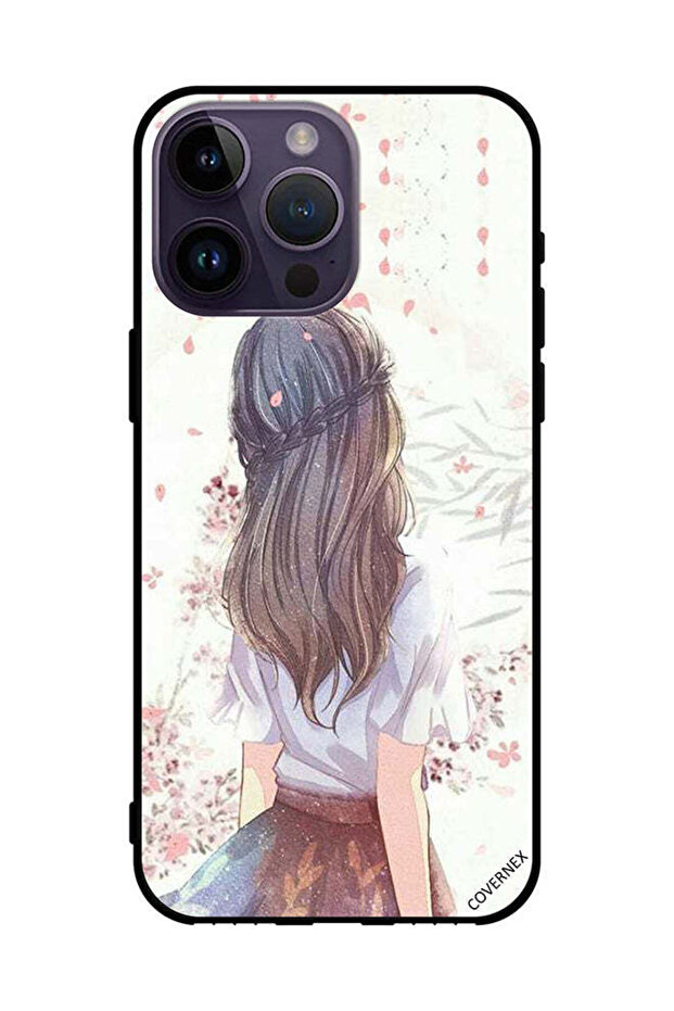 غطاء حماية لهاتف Apple iPhone 14 Pro Max فتاة لطيفة في تفكير عميق
