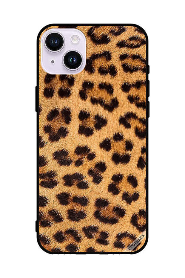 Protective Case Cover For Apple iPhone 14 Leopard Pattern - 1