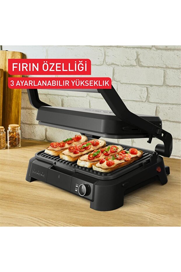 SuperGrill 3in1 XL 8 Porsiyon Kapasiteli 2200 Watt Barbekü Izgara ve Tost Makinesi - Inox - 3