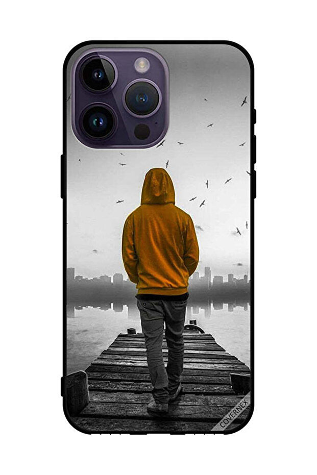 غطاء حماية لجهاز Apple iPhone 14 Pro Max - فتى حزين يمشي
