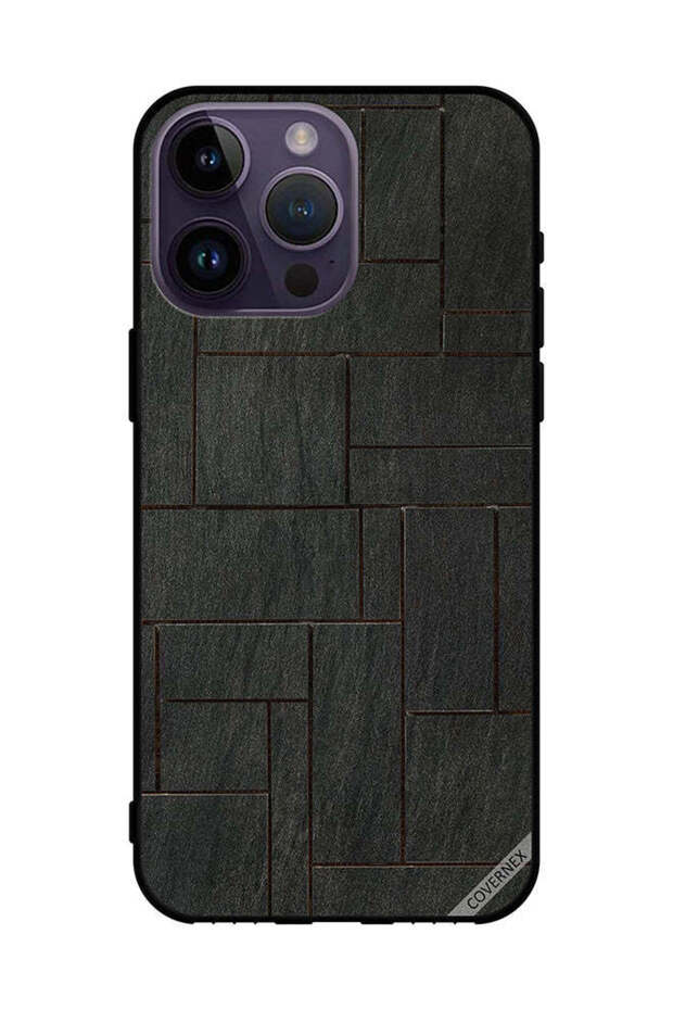 غطاء حماية لهاتف Apple iPhone 14 Pro Max بنمط جداري من الأحجار