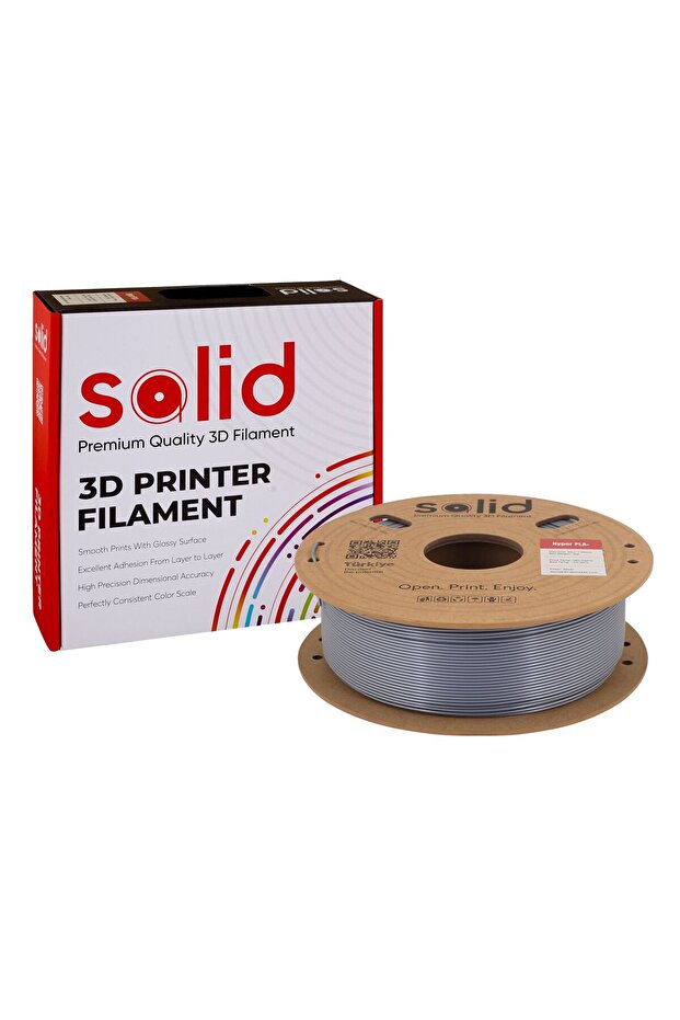 Solid Hyper PLA+ Gümüş Filament 1.75mm - 1Kg - 4