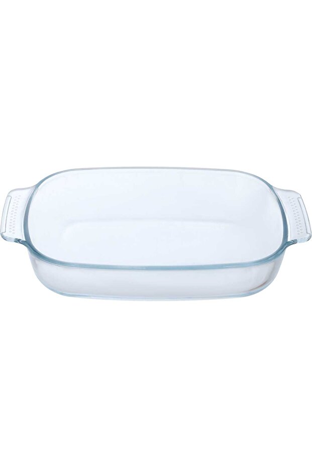 Max Saif Gallery Rectangular Glass Oven Tray, 1.5 L - Clear