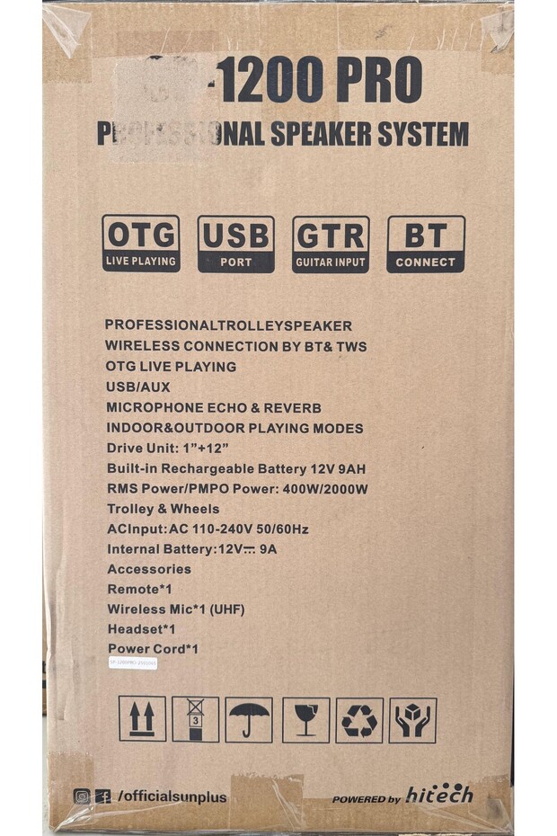 SP-1200 PRO BLUETOOTH PROFFESSIONAL SPEAKER SYSTEM 400W - 3