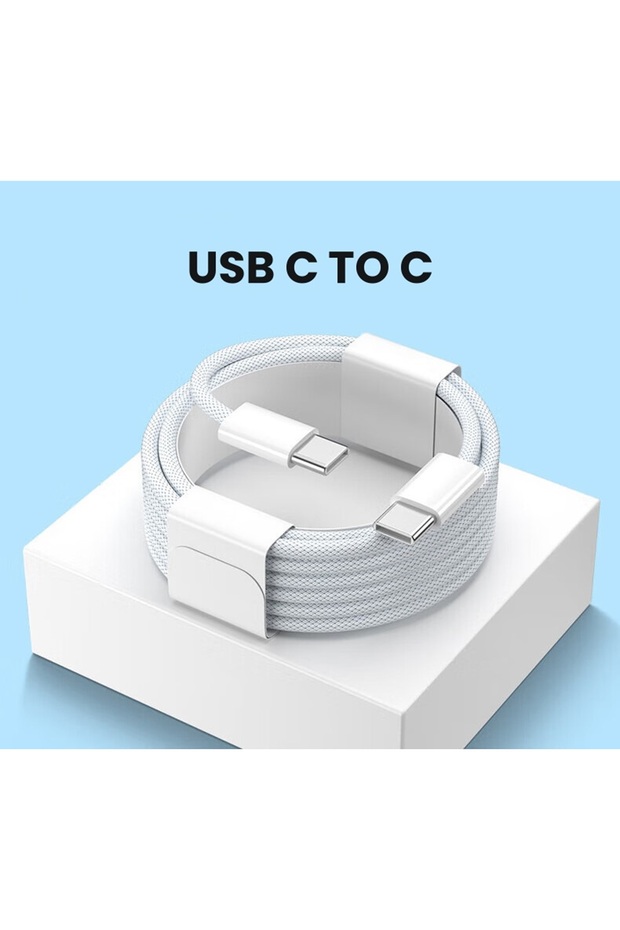 iPhone 15/16 Uyumlu 60W USB-C Hızlı Şarj Kablosu | Type-C to Type-C | Dayanıklı Örgülü Kablo - 4