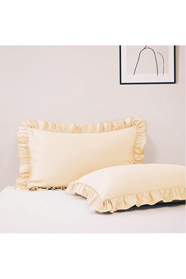 Ruffle Pillow Case 50X70 cm (1 Piece) Medium Yellow