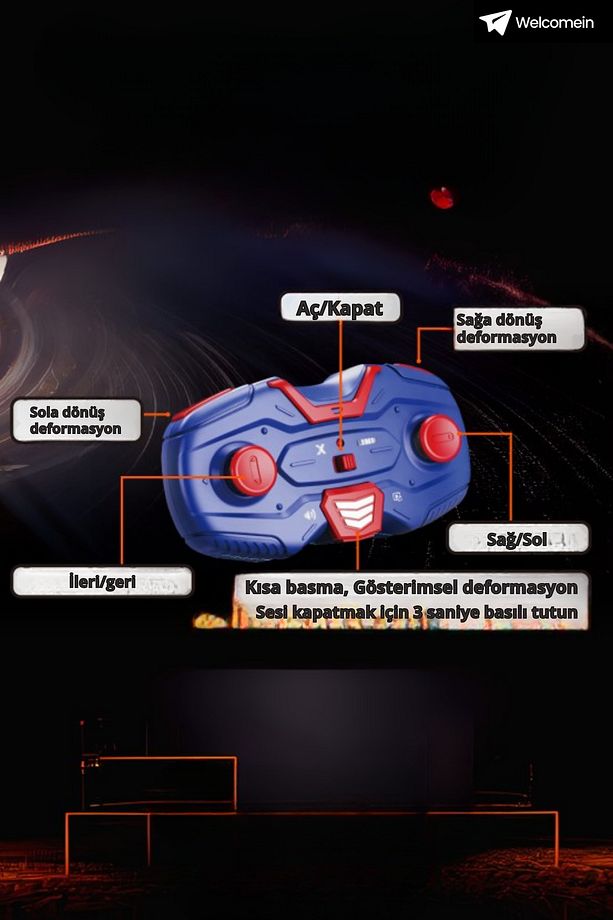 360° Dönebilen Akrobat Robot Araba Uzaktan Kumandalı Dönüşen Transformers Bumblebee Optimus - 7