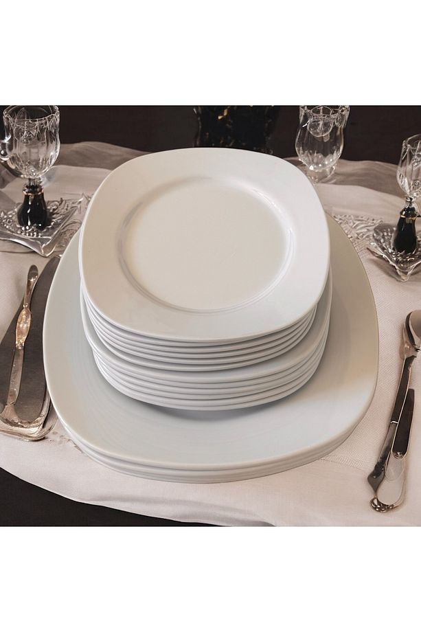 Porselen Değildir Kare Tabak Yemek Takımı Kırılmaya Dayanıklı Porelin Yemek Salata Tatlı Tabağı - 7