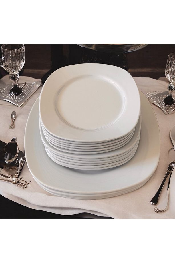 Porselen Değildir Kare Tabak Yemek Takımı Kırılmaya Dayanıklı Porelin Yemek Salata Tatlı Tabağı - 6