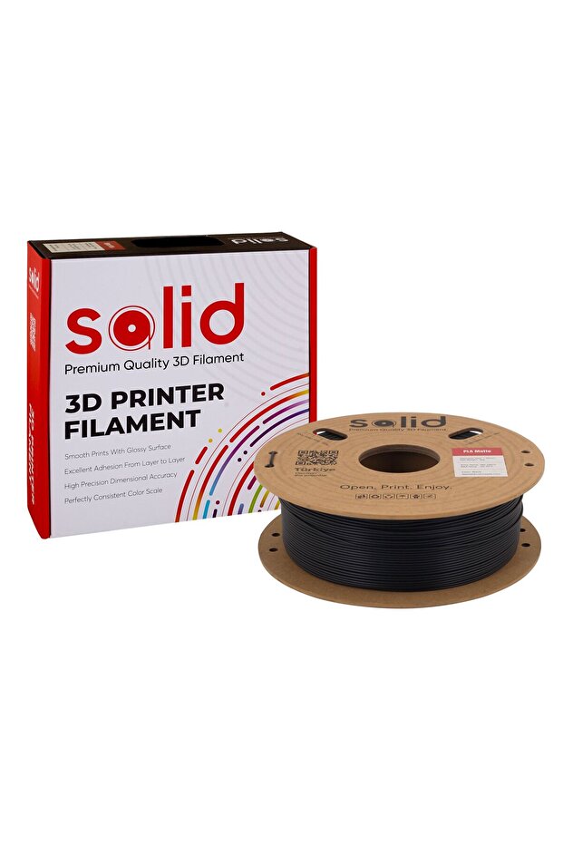 Solid PLA Matte Siyah Filament 1.75mm - 1Kg - 4