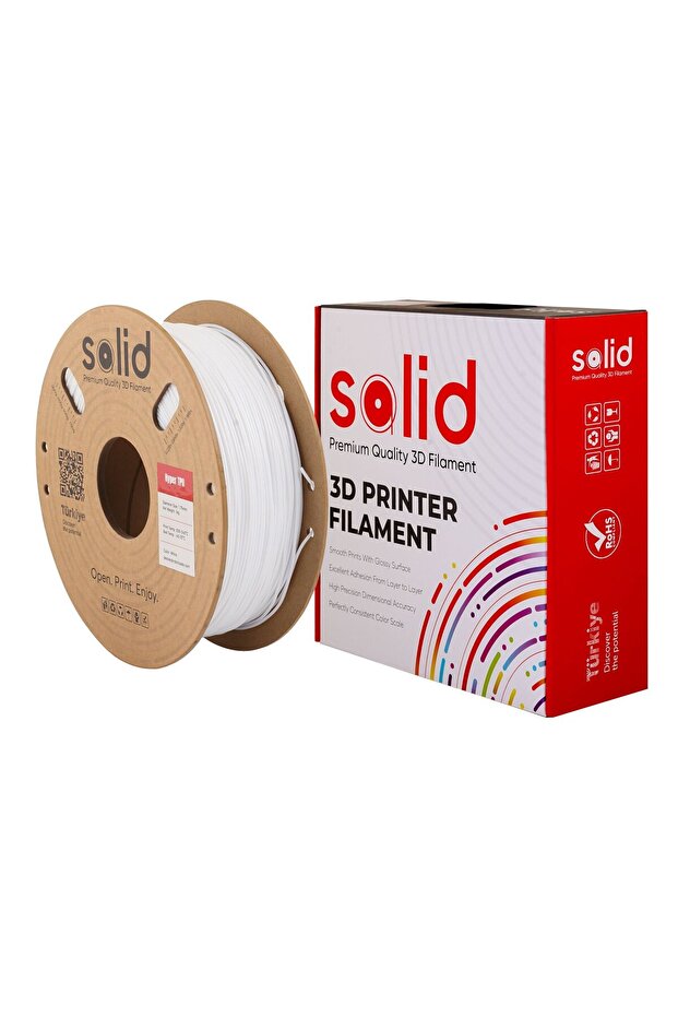 Solid PLA Hyper TPU Flex Beyaz Filament 1.75mm - 1Kg - 4