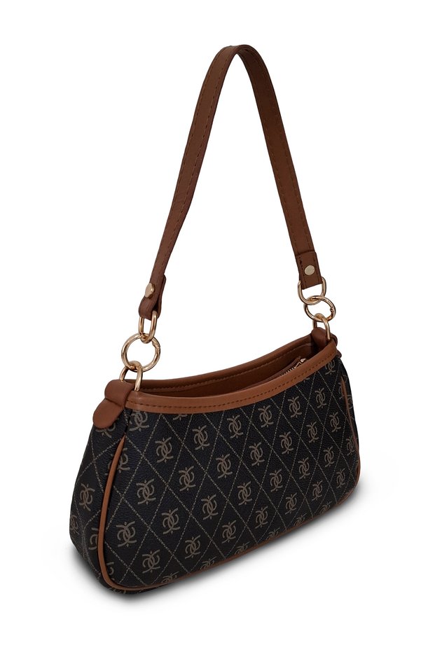 Brown Baguette Women's Hand and Shoulder Bag