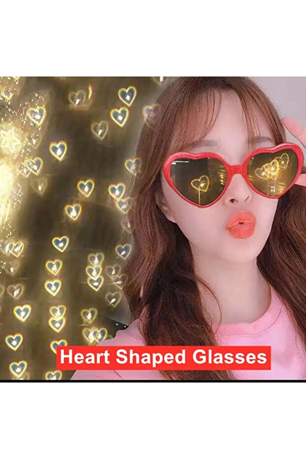 نظارات ذات تأثير قلب باللون الأسود - 5