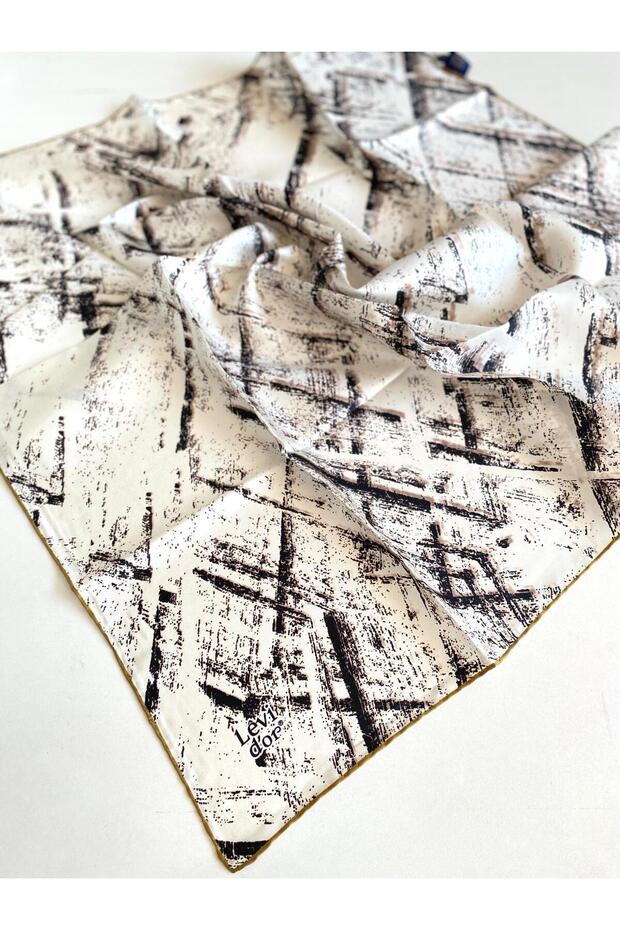 Tivil Pure Silk Scarf 49361 Cream Mixed Pattern