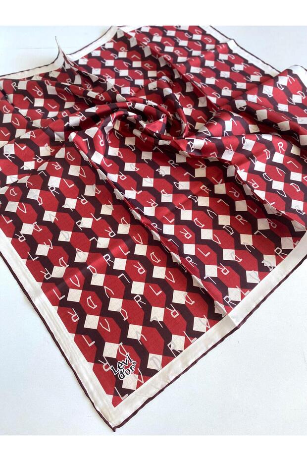 Tivil Pure Silk Scarf 49450 Red Mixed Pattern