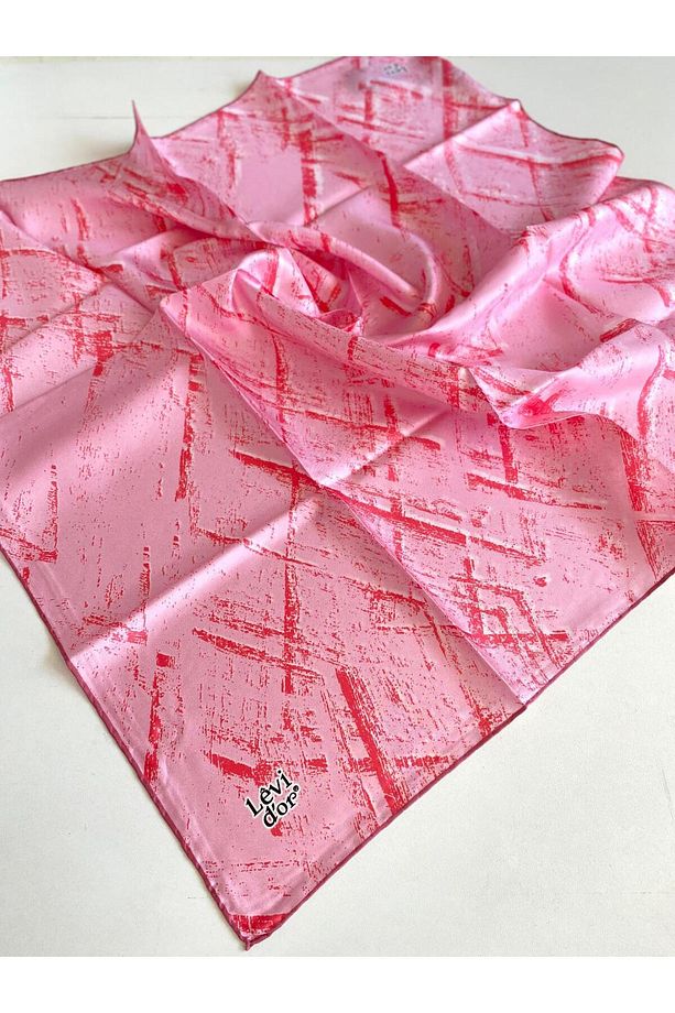 Tivil Saf İpek Eşarp 49363 Pembe Karışık Desen - 1