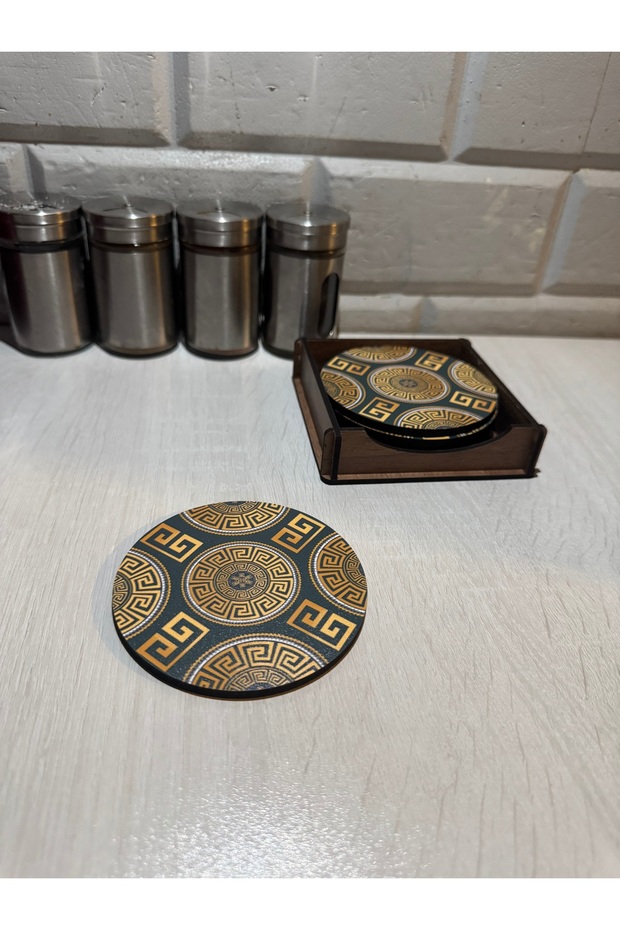 Gold 6-Piece Coasters (9X9 cm) (Protection Boxed)