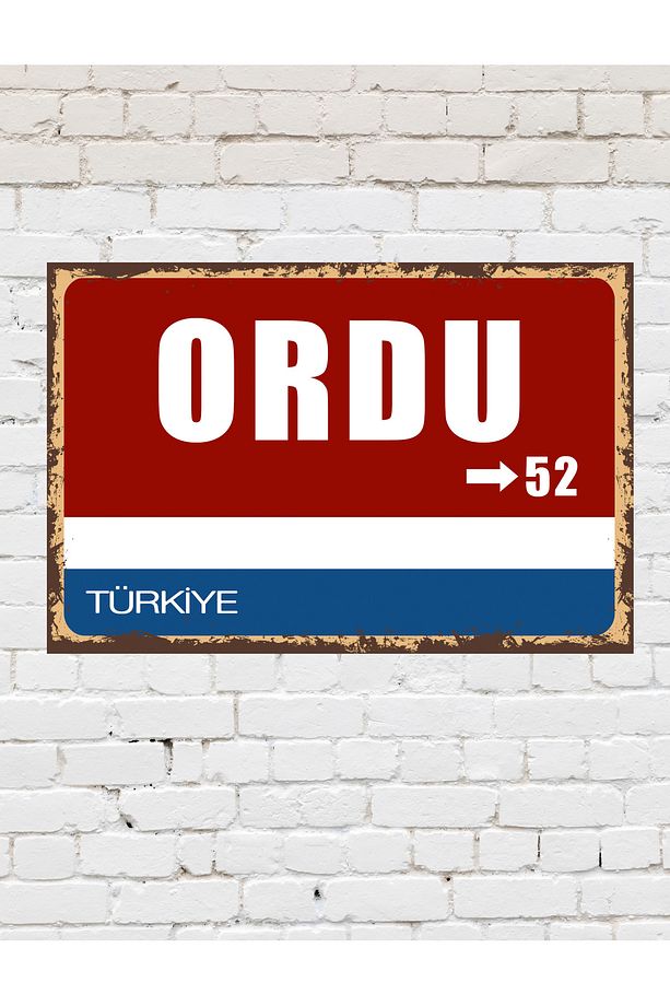 Ordu 52 Dekoratif Şehir Plaka Retro Tablo MDF Ahşap Tablo Sokak Tabelası Hediyelik - 1