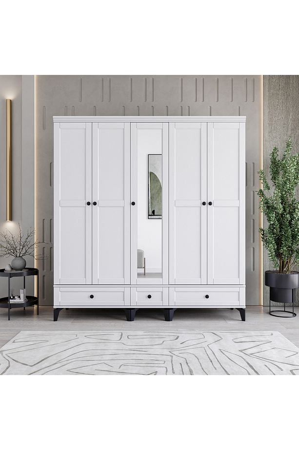 Silva 5 Kapaklı Çekmeceli Gardırop %100 MDF - 1