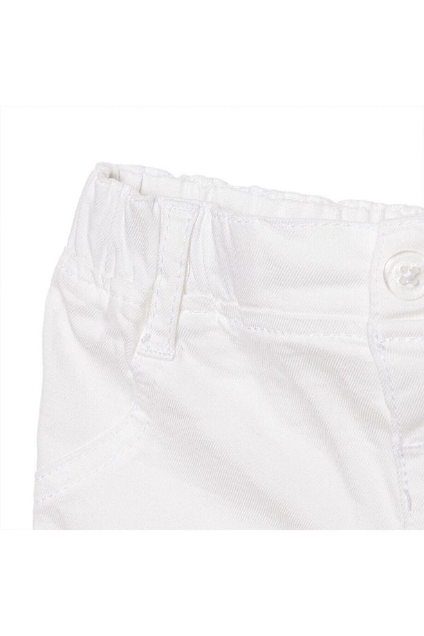 HelloBaby Kız Bebek Şort Denim Sun Flower Reçme Paça Ekru - 3