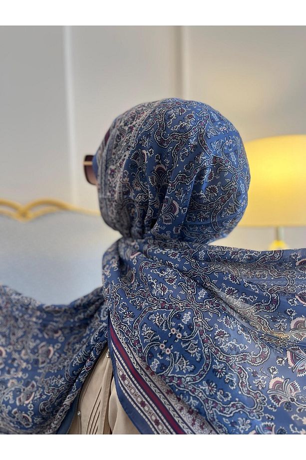 Desenli Hint İpeği Şal - 3