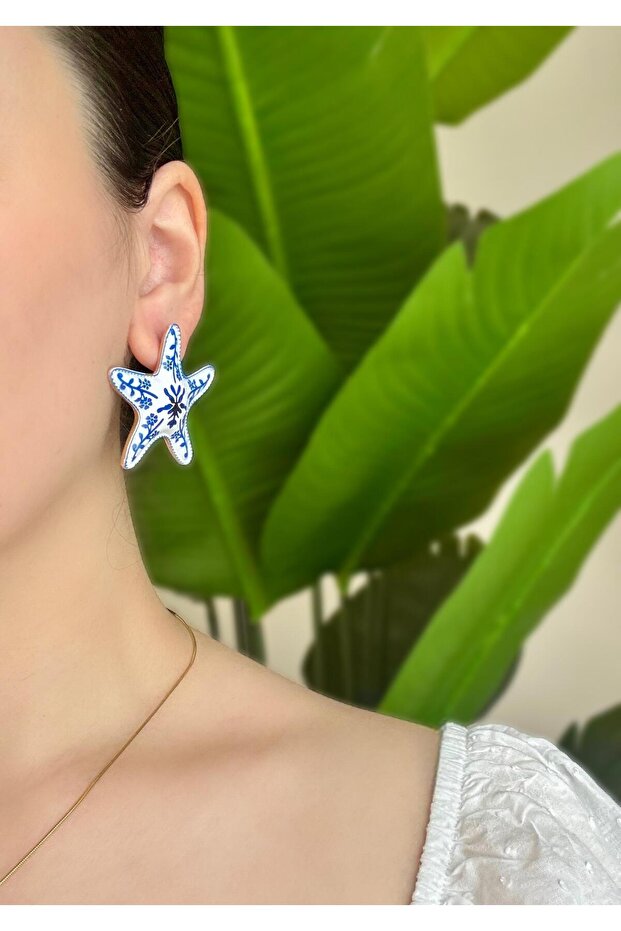 أقراط منقوشة على شكل نجم البحر - 2