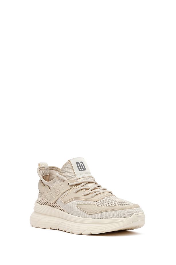 Zero Erkek Bej Bağcıklı Kalın Tabanlı Kumaş Sneaker 25SFD69426F - 6