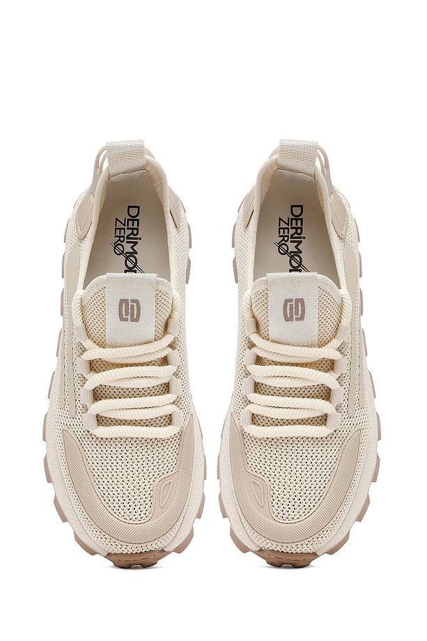 Zero Erkek Bej Bağcıklı Kalın Tabanlı Kumaş Sneaker 25SFD69406F - 7