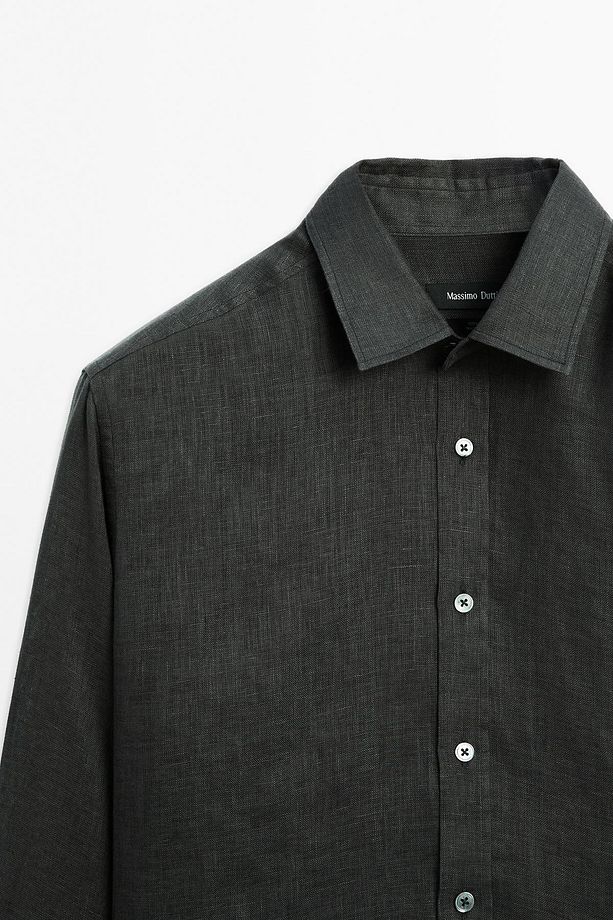 %100 keten regular fit gömlek - 6