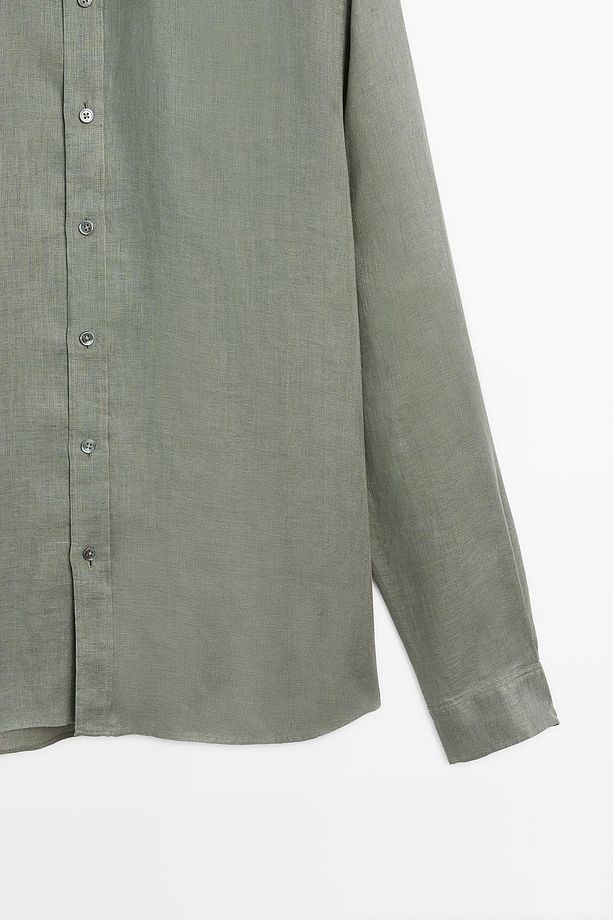 %100 keten regular fit gömlek - 7