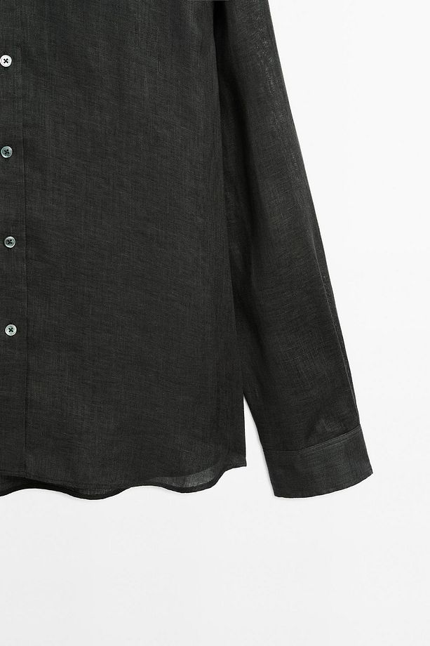 %100 keten regular fit gömlek - 7