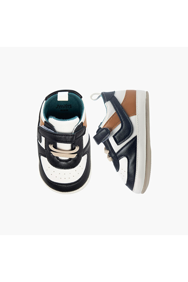 Colourblock Booties with Hook and Loop Closure - 1
