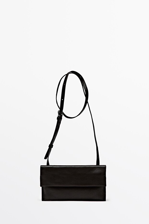 Napa deri mini çapraz askılı çanta - 1