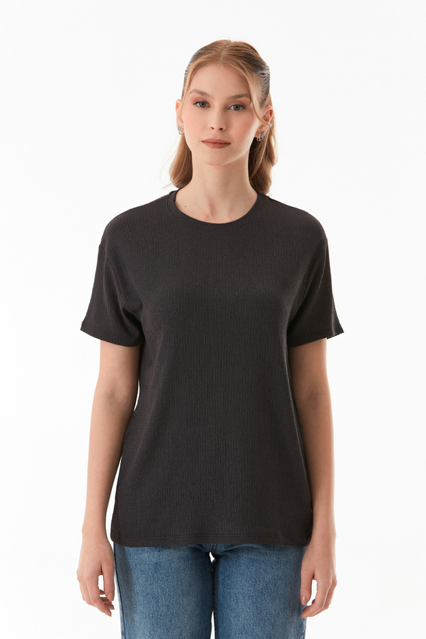 Basic Bürümcük Kumaş Tişört - 8