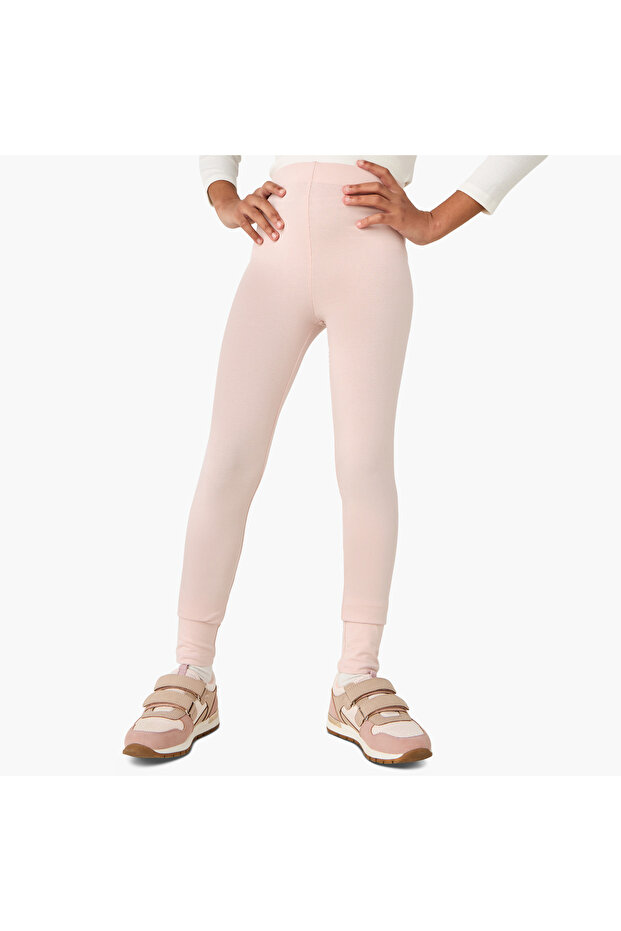 بنطال ضيق سادة مع حزام خصر مطاطي - 1