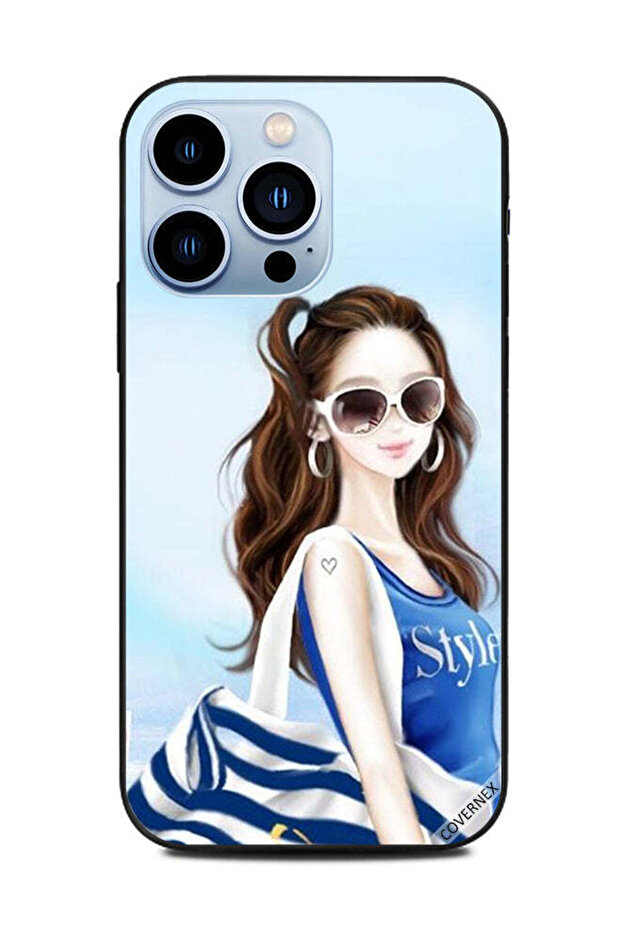 غطاء حماية لهاتف Apple iPhone 13 Pro - نمط قميص أزرق